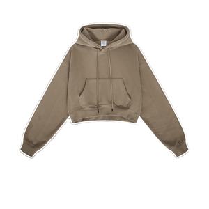 Women Crop <b>Top</b> Hoodie Logo Printing Long <b>Sleeve</b> Zipper Hoodie Sweatshirts Women Crop <b>Top</b> Hoodie Zipper up Cropped Custom Pockets - Product Image 3