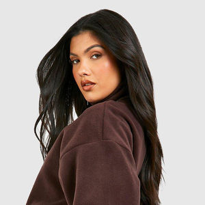 Sweat-shirt à col montant oversize pour femme, de qualité supérieure, pour l'hiver, anti-rides, respirant, imperméable, coupe-vent, avec capuche - Product Image 2