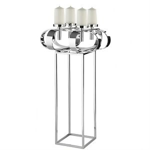 Galvanoplastie Finition Candélabre Grande Taille En Aluminium Métal Bougeoir Unique À La Main Éclairage Décoratif En Gros - Product Image 4