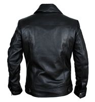 Veste en cuir imperméable rétro pour homme avec col rabattable et doublure intérieure douce respirante, taille plus