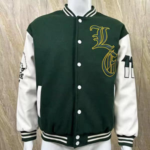 <span class=keywords><strong>Giacca</strong></span> Casual da Uomo <span class=keywords><strong>di</strong></span> Alta Qualità con Ricami Personalizzati, <span class=keywords><strong>Giacca</strong></span> a Vento in <span class=keywords><strong>Pelle</strong></span>, Streetwear, <span class=keywords><strong>Giacca</strong></span> Baseball Varsity Bomber - Product Image 1