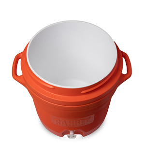 เหยือกเก็บความเย็นพลาสติก HDPE 42 ltrs (11.1 GAL) ทันสมัยหุ้มฉนวนปากกว้างสำหรับงานหนักพร้อมที่จับสองด้านสำหรับการจัดเก็บไวน์ - Product Image 4