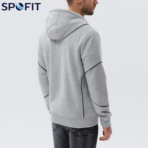 Sweat à capuche personnalisé pour homme, en molleton de coton teint uni, 400 GSM, poids lourd, avec logo brodé, modèles pull-over et zippé intégral, idéal pour l'hiver - Product Image 2
