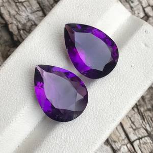 อเมทิสต์แอฟริกันธรรมชาติคุณภาพ AAA 14x12มม. พลอยควอทซ์ตัดหลวมสำหรับทำเครื่องประดับ - Product Image 1