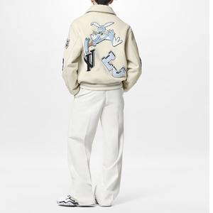 Chaqueta de Béisbol al Por Mayor con Logo Personalizado Forro Acolchado de Algodón Adicional Manga de Cuero y Lana Chaqueta de Invierno - Product Image 6