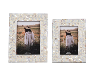 Marco decorativo hecho a mano para fotos de perlas madre-exquisitos patrones de incrustaciones florales ecológicos para decoración del hogar de lujo Premium - Product Image 5