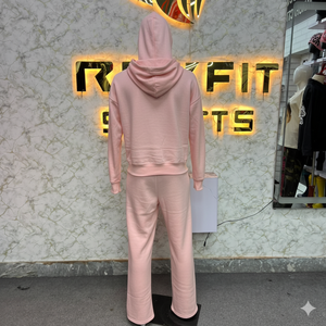 High Quality Royal Nature <b>White</b> Hooded <b>Tracksuit</b> Full Zipper Cotton Casual Set With Embroidery Logo Front Pockets Autumn Wear - Product Image 4