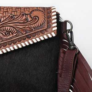 Bolso cruzado occidental de piel recién llegado, bolso de hombro con correa mecanizada a mano, bolso de estilo vaquera, fabricante - Product Image 3