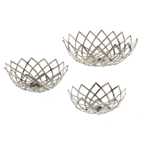 Set of 3 Stainless Steel Fruit <b>Bowls</b> Different Sizes Silverware Mirror Polished Ideal for Kitchenware <b>Mixing</b> and Serving - Product Image 1
