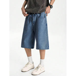 Shorts en jean décontractés et respirants pour hommes, nouvelle collection été, coupe ample, avec fermeture éclair, mélange polyester/coton - Product Image 5