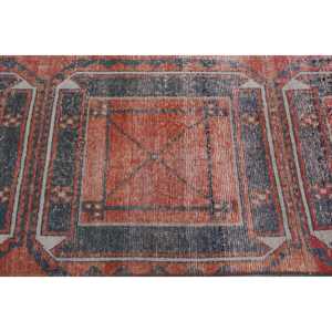 2.6x11 ft Vintage Rug, Rug, <b>Red</b> Floral Rug <b>Wool</b> - Product Image 4