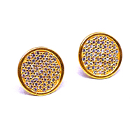 Boucles d'oreilles artisanales en argent sterling 925 pour femme, avec topaze blanche unique et placage or classique, idéales pour les fêtes d'anniversaire