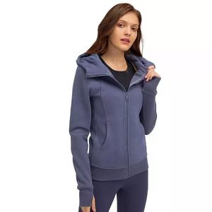 Haute qualité femmes Sport fermeture éclair sweats à capuche personnalisé polaire pour l'hiver course à capuche avant mode dames tricoté Sport veste - Product Image 1