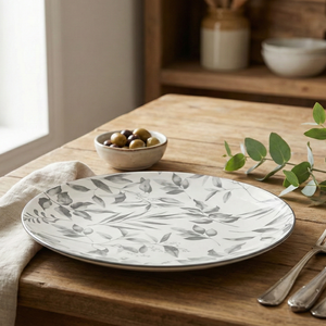 Assiettes de table en porcelaine ivoire, lot de 2, design minimaliste, nouveau modèle, 27,4 cm, vaisselle en céramique pour mariages, fêtes, hôtels, finition polie - Product Image 2