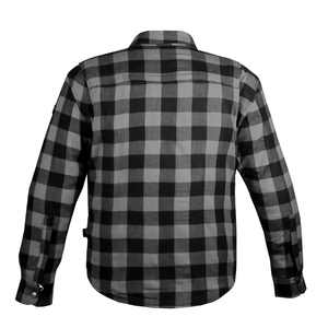 Chemise en flanelle respirante à carreaux gris et noir classique avec chemise de protection homologuée CE pour la sécurité au travail, vêtements de travail - Product Image 2