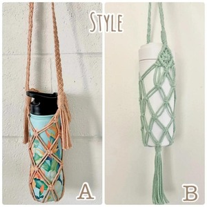 Macramé Bouteille Carry Decor Élégant Accent Fait Main pour Console et Boho Chic Inspiré Style Moderne - Product Image 2