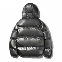 Blouson Bomber d'Hiver Élégant et Décontracté pour Homme Grande Taille Réversible Imperméable Respirant Écologique Chaud avec Capuche Brillante en Laine et Fermeture Éclair