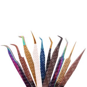 Forte tenue facile à ramasser cils fins 0.03mm points pointus couleur personnalisée et conception pince à épiler Volume des cils - Product Image 3