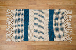Custom Size and Color Contemporary <b>Boho</b> <b>Rug</b> Handwoven Wool and Cotton Embroidered for Home Use - Product Image 5