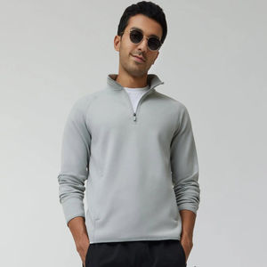2025-26 Latest <b>Sweatshirt</b> With <b>Half</b> Zipper Long Sleeved Stand up Collar Pullover Heavyweight <b>sweatshirt</b> for <b>men</b> Wholesale - Product Image 2