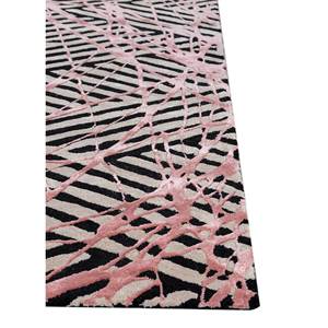 Tapis rectangulaire 3D gris et noir en laine et viscose tufté à la main Adrift Abstract pour salon et couloir - Tra-15236 - Product Image 4