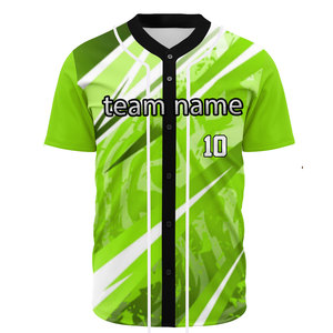 Uniformes de Béisbol y Sóftbol Personalizados de Alta Calidad con Logotipo, Transpirables, con Botones, Mangas Cortas, para Hombre y Mujer - Product Image 1