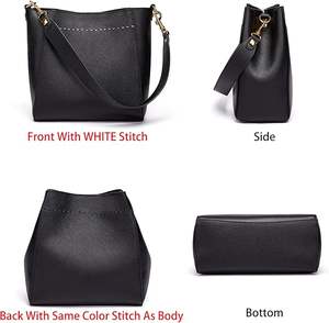 Sac à main de créateur et sac à main à bandoulière sacs fourre-tout seau en cuir pour femmes avec une large sangle détachable pour un transport polyvalent - Product Image 3