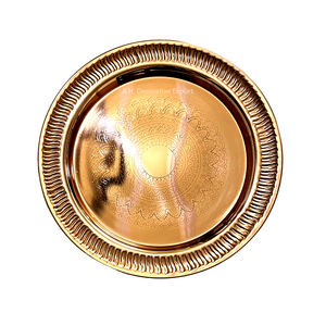 Plaque de présentation or rose décorative pour hôtels pour mariage et fête Plaque de présentation miroir de luxe en métal en vrac pour aliments - Product Image 4