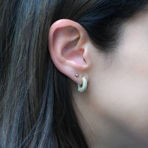 Chaud éblouissant petits cerceaux en or CZ boucle d'oreille zircon cubique 925 argent Sterling solide mémorable grosses boucles d'oreilles cadeau pour elle - Product Image 4