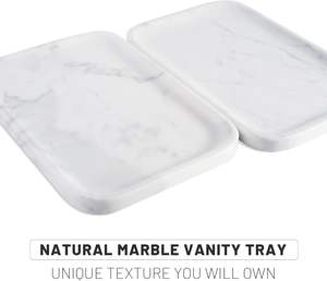 Plateau de rangement classique en céramique, finition marbre, portable, multifonction, passe au lave-vaisselle, pour salon, salle de bain, cuisine et commode - Product Image 5