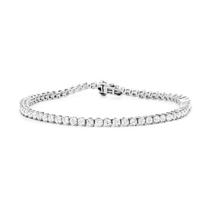 Bracelet tennis carré taille princesse 5 carats avec diamants de laboratoire F-VS2, monture à griffes en or massif 14K, produit le plus vendu - Product Image 1