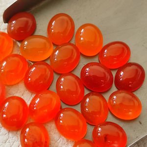 หินอัญมณีผิวเรียบคาร์เนเลียนทรงหลังเบี้ยขนาด6x4มม. เกรดสูง - Product Image 1