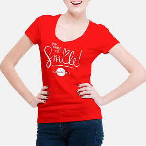 T-shirt à manches courtes anti-boulochage pour femme 100% coton biologique couleur unie doux jersey tricoté Streetwear imprimé brodé - Product Image 2