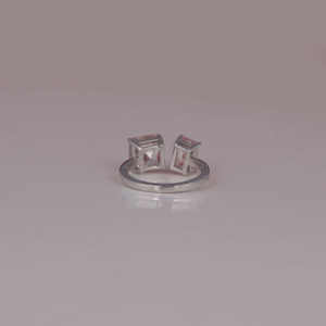 Anillo de compromiso de oro macizo de 14 quilates con corte Asscher y esmeralda Diseño personalizado Lab Grown Pink Diamond Chapado en oro y certificado - Product Image 3