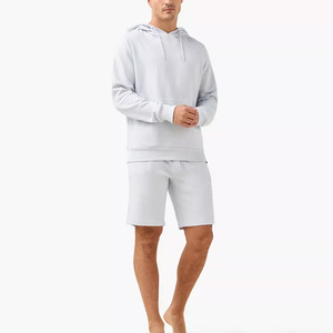 <b>Mens</b> Sweat Hoodie And <b>Shorts</b> Set With Custom Logo Printing Comfortable Two Piece Outfit For Daily Wear Workout And Training - Product Image 1