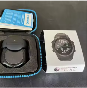 15001 Ordinateur de plongée sportif pour poignet, en cuir platine avec charme en fibre de carbone et cristal acrylique - Product Image 2