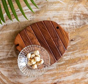 Plateau de dessous de plat de poisson extensible abstrait en bois de Sesham pour plats chauds, théière et casseroles, décor de comptoir de cuisine - Product Image 2