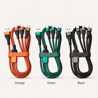 Câble de charge USB XXD OEM 100W 6A 3 en 1, 1,2 m, tressé en nylon, multi-connecteurs, charge rapide, cordon de données, logo personnalisé