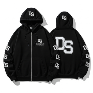 Vente en ligne de Sweat à capuche zippé 100% coton unisexe personnalisable avec col à capuche respirant motif solide pour l'hiver - Product Image 6