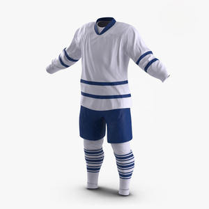 เสื้อกีฬาฮอกกี้น้ำแข็งคอวีแขนยาวเสื้อฮอกกี้โพลีเอสเตอร์ระบายอากาศได้ดี - Product Image 5