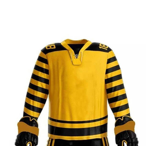 Tenue d'équipe de hockey sur glace, uniforme de haute qualité, couleur personnalisée, 100% polyester respirant, séchage rapide, logo personnalisé pour la vente en ligne - Product Image 3