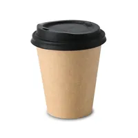 Gobelets en papier non blanchis à paroi simple Ø 90 mm 10 oz 250 ml pour boissons chaudes, thé au lait, café - 1000 pcs/carton