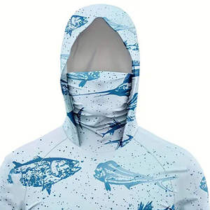 Sweat-shirt de pêche à manches longues pour homme, impression par sublimation, protection solaire UPF 50 anti-UV, motif bleu poisson - Product Image 4