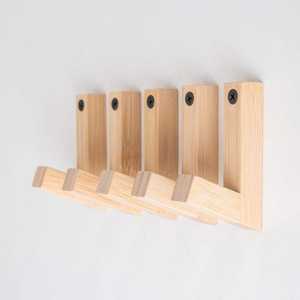 Modern Handmade Wooden Coat <b>Hook</b> Rack with 5 Long <b>Hooks</b> <b>Wall</b>-Mounted <b>for</b> Kitchen Bathroom Wardrobe Bag Use - Product Image 3