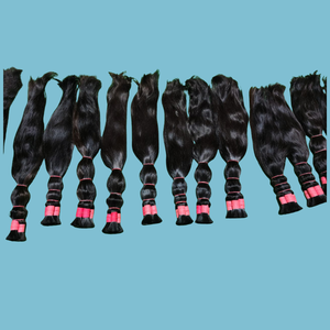 Extensiones de cabello humano crudo Virgen del sur de la India premium: paquetes de templo ondulado profundo natural sin procesar - Product Image 4