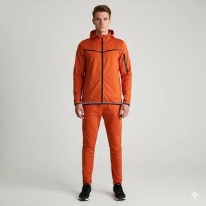 Chándales personalizados con cremallera desgastada para gimnasio, conjuntos atléticos lavados con ácido, joggers elásticos con capucha, chándal de invierno para gimnasio de peso pesado - Product Image 4