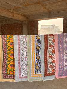 Sarong de plage en coton imprimé floral fait à la main, imprimé au bloc, pareos sexy, couvre-visage, écharpes, couvre-bikini pour femmes - Product Image 4