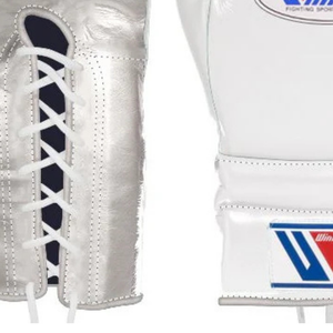 Gants de boxe à lacets Winning, blanc argent, cuir véritable, gants de boxe d'élite, entraînement professionnel de combat, sparring, 8oz 10oz 12oz - Product Image 5