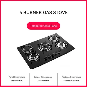 Five-Head Gas <b>Stove</b> Saba Burner Liquefied Gas Stainless Steel Built-in Household Kitchen Appliance Available - Product Image 6