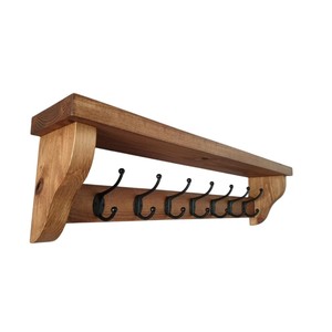 Cổ Điển Treo Tường Coat Rack Với Kệ Và 7 <span class=keywords><strong>Hooks</strong></span> Gỗ Rắn Tường Key Chủ Nhà Tổ Chức Áo Giá Cho Trang Trí Nội Thất - Product Image 1